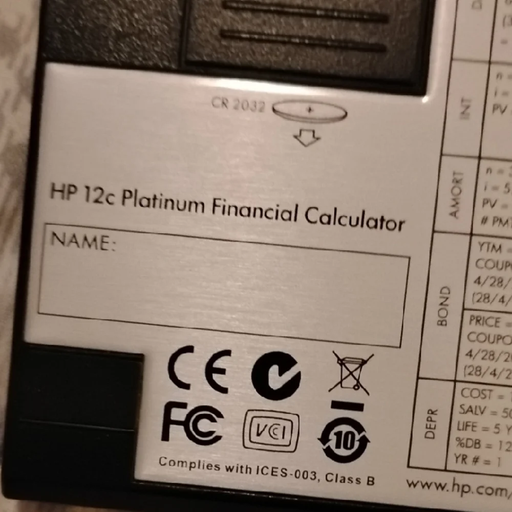 HP 12C Platinum Calculator with Black Case
